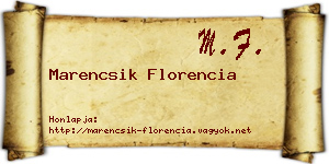 Marencsik Florencia névjegykártya